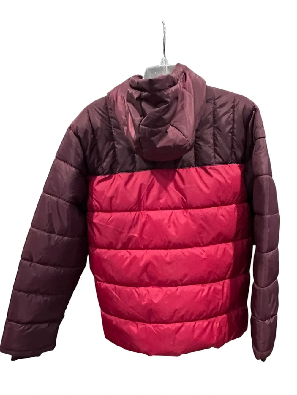 Wonder Nation Boys XXL 18 Colorblock Puffer Jacket Hooded Red Maroon‎ NWT